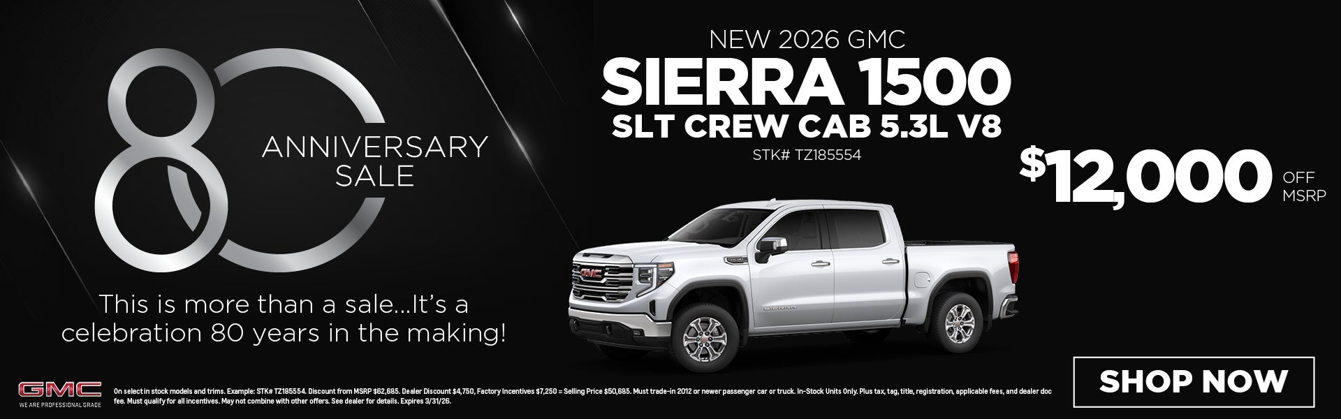 New 2026 GMC Sierra 1500 SLT Crew Cab 5.3L V8