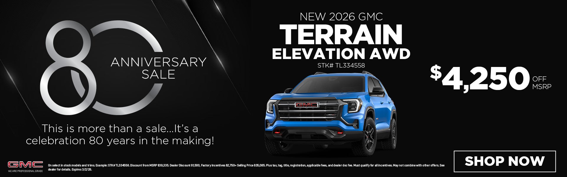 New 2026 GMC Terrain Elevation AWD