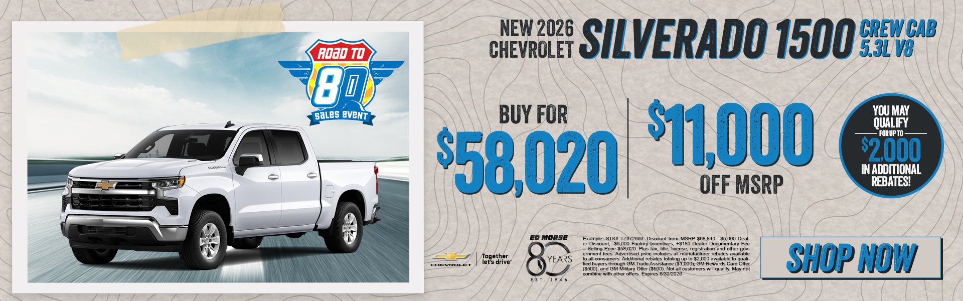 New 2026 Chevrolet Silverado 1500 Crew Cab 5.3L V8 